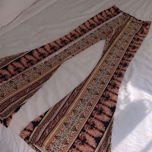 Flared high waist boho pants
